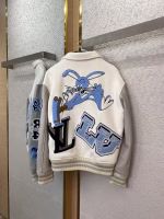 LV Louis Vuitton Bugs Bunny Genuine Leather Baseball Jacket Replica - Image 2