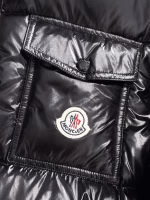 MONCLER Classic Short Down Jacket with Three-Color Webbing - Image 2