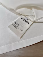 Prada 2025 Spring/Summer New Product: Short-Sleeve T-Shirt with Enamel-Filled Metal Triangle Logo - Image 2