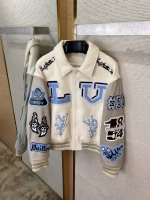 LV Louis Vuitton Bugs Bunny Genuine Leather Baseball Jacket Replica - Image 3