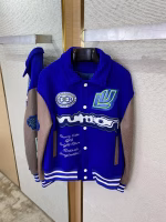 LV Louis Vuitton Leather Patch Baseball Jacket - Image 3