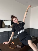 LV Ribbed-paneled Black Large Logo Dress - Image 3