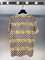 LV Mosaic Checkerboard Chain Crew Neck Short-Sleeve T-Shirt - Image 3