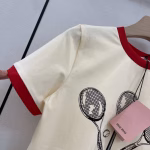 Miu Miu 2022 Spring/Summer New Classic Letter Color-Block Short-Sleeve T-Shirt - Image 3