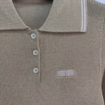 MiuMiu 2025 Early Spring New Style with Mini Logo Letter Embroidery Long Sleeves - Image 3