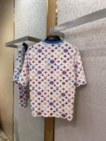 LV Louis Vuitton Collar Chain All-Over Print Short-Sleeve T-Shirt - Image 3