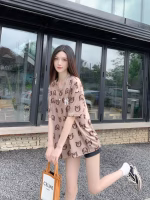 MLB NY Hyuna's same-style embroidered all-over print couple short-sleeve T-shirts - Image 3