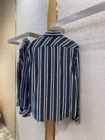 LV Louis Vuitton Striped Webbing Silk Collared Shirt - Image 4