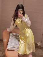 LV Macaron cream colorway Summer collection classic Monogram printed dress - Image 4