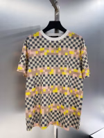 LV Mosaic Checkerboard Chain Crew Neck Short-Sleeve T-Shirt - Image 4