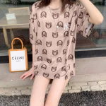 MLB NY Hyuna's same-style embroidered all-over print couple short-sleeve T-shirts - Image 4