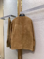 LV Louis Vuitton Turquoise Crocodile Collarless Leather Jacket - Image 4