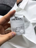 Prada 2025 High-Quality Slightly Loose Pocket Triangle Logo Long-Sleeve Shirt - Image 9