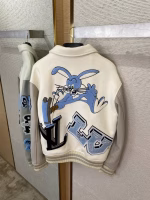 LV Louis Vuitton Bugs Bunny Genuine Leather Baseball Jacket Replica - Image 4