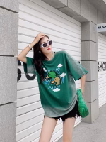 LV (Louis Vuitton) vintage distressed washed Nigo collaboration duck pattern couple T-shirts - Image 5