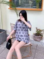 MLB NY Hyuna's same-style embroidered all-over print couple short-sleeve T-shirts - Image 5