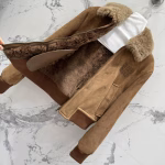 Miu Miu High-end Suede Imported Fur and Leather Short Jacket Coat - Image 10