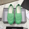 Chanel Cc Nib Turnlock Moccasins Flat Loafers Green - Image 5