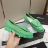 Chanel Cc Nib Turnlock Moccasins Flat Loafers Green - Image 7