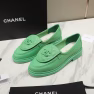 Chanel Cc Nib Turnlock Moccasins Flat Loafers Green - Image 3