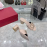 Valentino Vlogo Signature Square Toe Middle Heel Sliver And Poudre Slide Sandal - Image 5