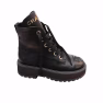 Chanel Cc Lace Up Boot Black