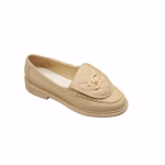 Chanel Cc Nib Turnlock Moccasins Flat Loafers Light Yellow
