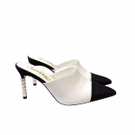 Chanel Mules Grosgrain White