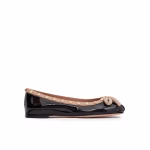 Valentino Garavani Rockstud Patent Leather Ballerina Black