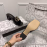 Valentino Vlogo Signature Square Toe Middle Heel Black Slide Sandal - Image 5