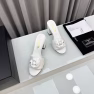 Chanel Camellia Medium Heel Slippers White - Image 2