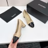 Chanel CC Cap Toe Mid Heel Pumps Beige/Black – Heel 4.5cm - Image 3