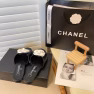 Chanel White Camellia Slides Black - Image 2