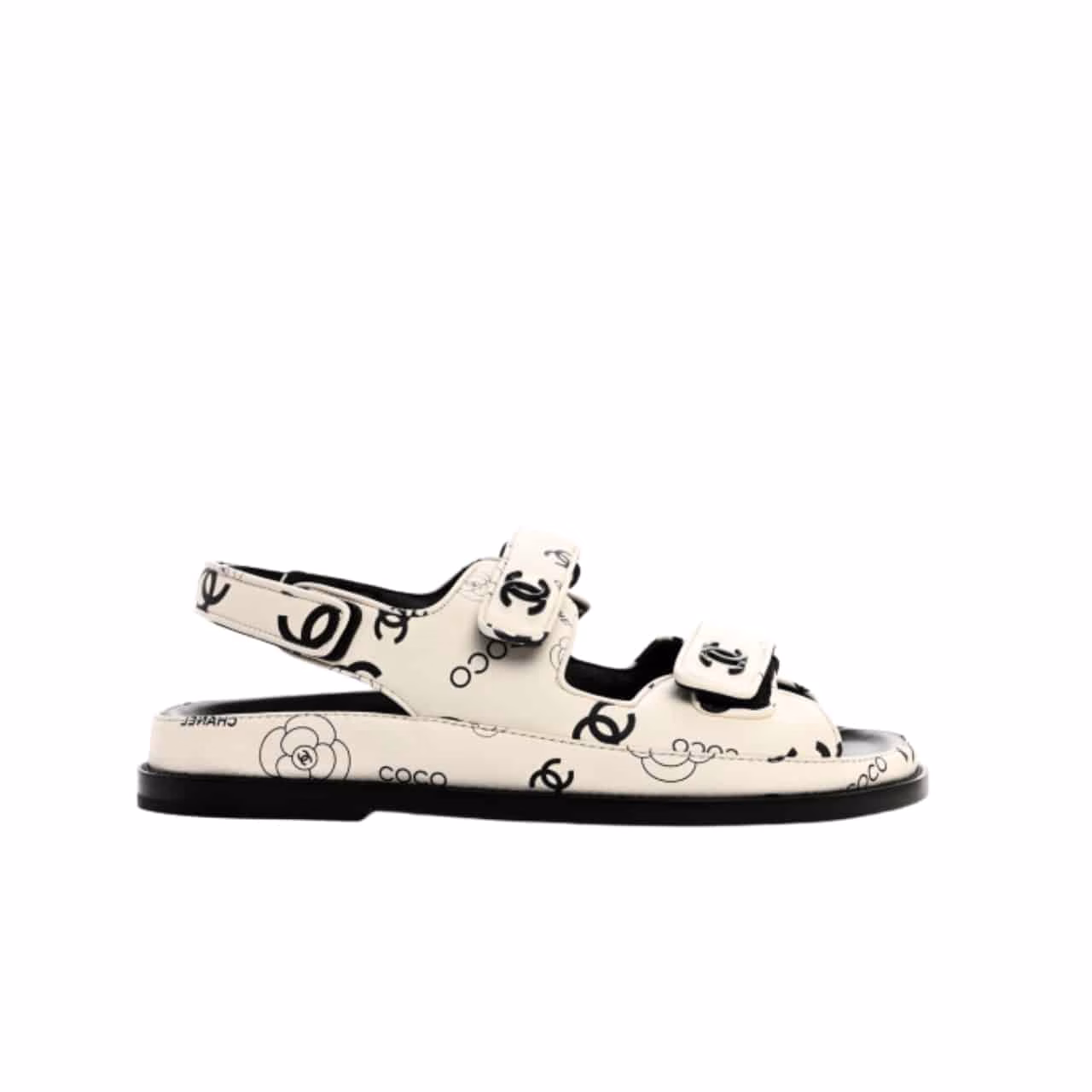 10003 Chanel Dad Slingback Sandals 23P Camelia Cc Logo - Image 1