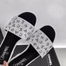 Chanel 24P Beaded Diamond Logo Slippers Silver - Image 4