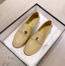 Chanel 20B Quilted Boy Lego Metal Logo Gold Mule Slip On Flat Loafers Beige - Image 6