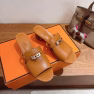 Hermes Brown Leather Mules - Image 2