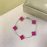 VCA 5 Rose Red Motifs Vintage Alhambra Bracelet - Image 3