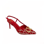 Valentino Garavani Vlogo Signature Slingback Pump In Toile Iconographe Red