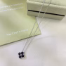 Newest VCA Stripe Black Chalcedony Vintage Alhambra Pendant Necklace - Image 3