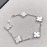 VCA White Clover Vintage Alhambra Bracelet, 5 Motifs