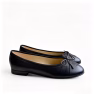 Chanel Cambon Leather Ballet Flats Black For Women