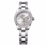 Rolex Lady Datejust 28 White Gold Steel Silver Diamond IX Dial Replica watch